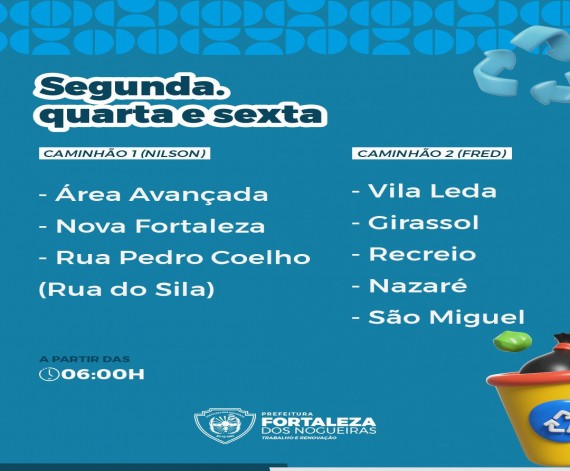 Cronograma Coleta de Lixo Por Bairro